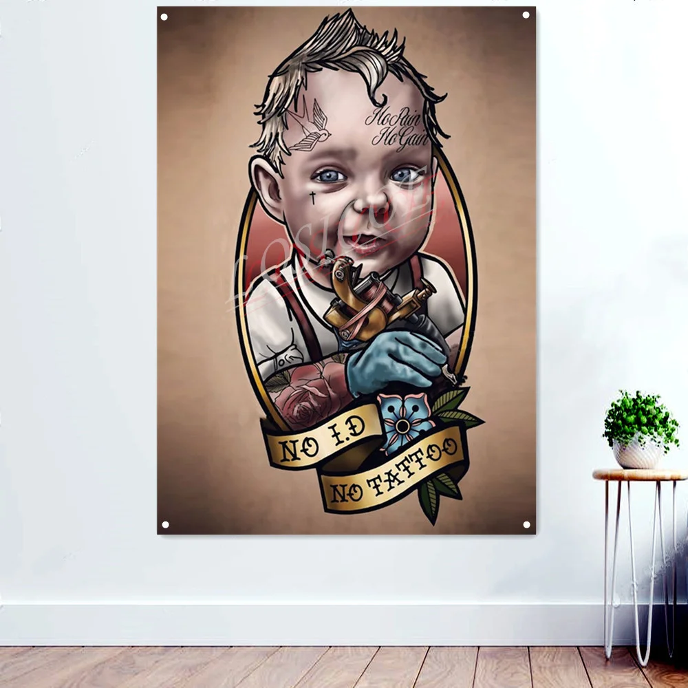 Baby Tattooist. Traditional Tattoo Art Banners Wall Hanging Flag Vintage Posters and Prints Wall Decor Tapestry Canvas Painting
Baby Tattooist. Traditional Tattoo Art Banners Wall Hanging Flag Vintage Posters and Prints Wall Decor Tapestry Canvas Painting