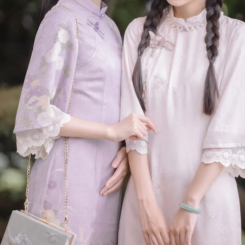 Chinese Elegant Dress Sweet Traditional Clothing Girl Cheongsam Daily Republic Style Print Improved Dress Women's Clothes
Chinese Elegant Dress Sweet Traditional Clothing Girl Cheongsam Daily Republic Style Print Improved Dress Women's Clothes