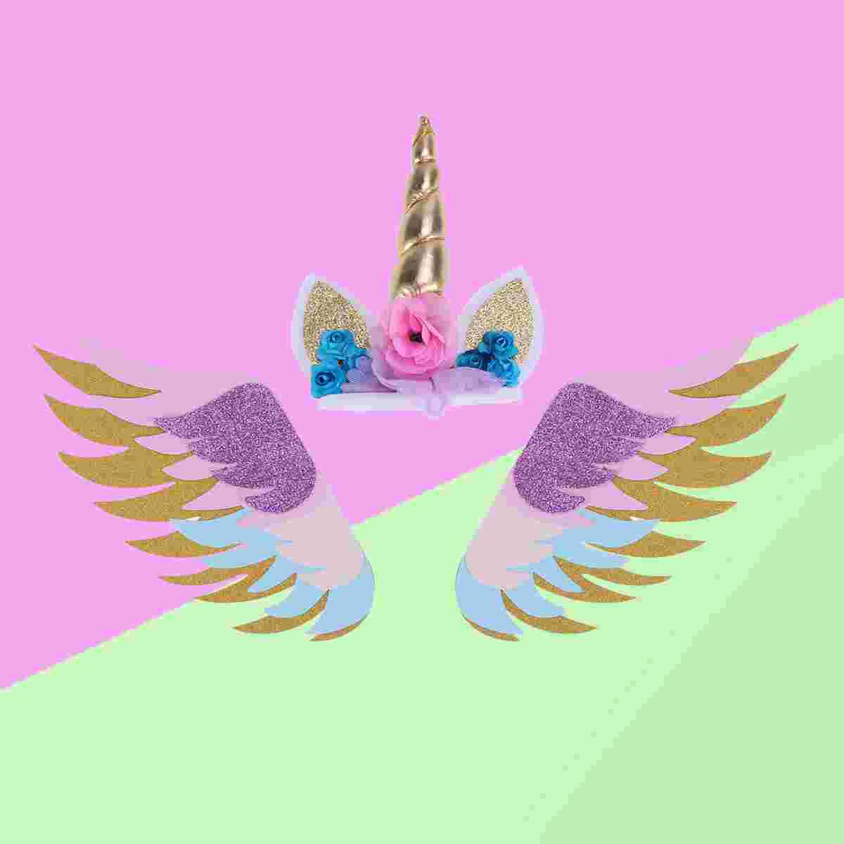 3 Pcs Glitter Paper Cake Insertion Unicorn Wings Cake Cupcake Toppers Decoration (Unicorn Topper + 1 Pair of Wings)
3 Pcs Glitter Paper Cake Insertion Unicorn Wings Cake Cupcake Toppers Decoration (Unicorn Topper + 1 Pair of Wings)
