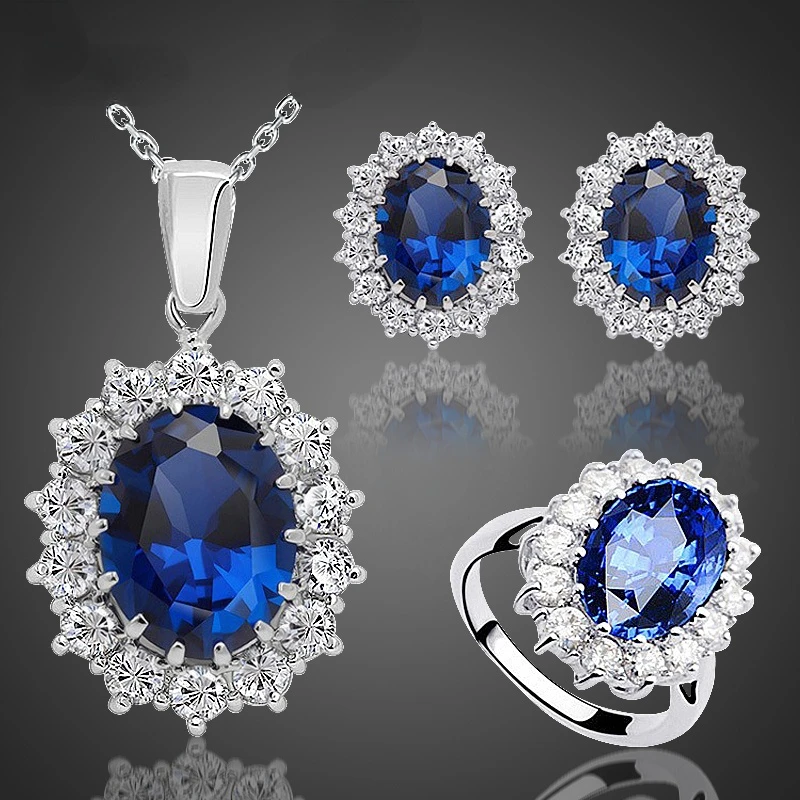 Fashion Blue Crystal Stone Wedding Jewelry Sets For Brides Silver Color Necklace Set For Women African Jewelry Sets & More
Fashion Blue Crystal Stone Wedding Jewelry Sets For Brides Silver Color Necklace Set For Women African Jewelry Sets & More