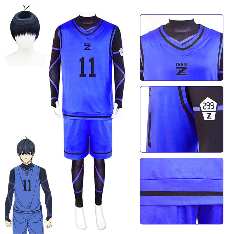 

Трикотажная футболка Blue Lock, спортивная одежда для футбольного клуба, костюм для косплея аниме Isagi Yoichi, костюм для косплея Hyoma Chigiri Meguru бачira, комнебизон жилетка, шорты