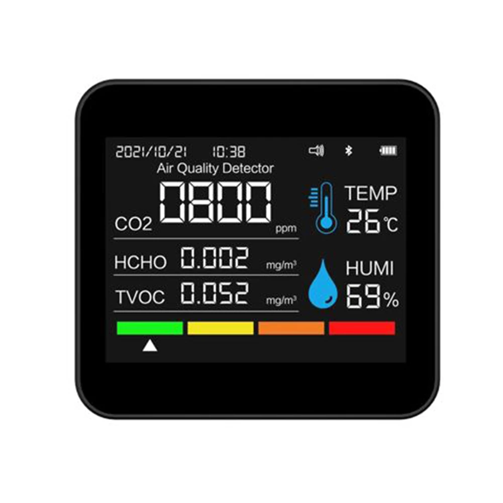 9-In-1 BT Air Quality Monitor CO2 Flowmeter CO2detector PM2.5 Temperature Tester APP Control Gas Detector Analysis Instrument
9-In-1 BT Air Quality Monitor CO2 Flowmeter CO2detector PM2.5 Temperature Tester APP Control Gas Detector Analysis Instrument