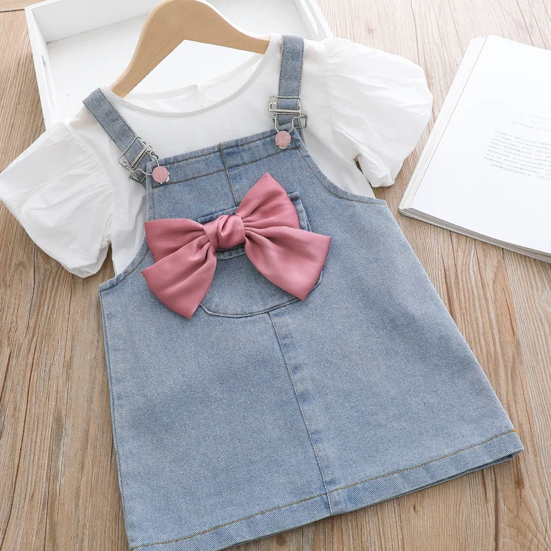 Baby Girl Clothes Set Short Sleeve White Shirt and Ieans Overall Fashion for Toddler Girls s 2022 New Design
Baby Girl Clothes Set Short Sleeve White Shirt and Ieans Overall Fashion for Toddler Girls s 2022 New Design