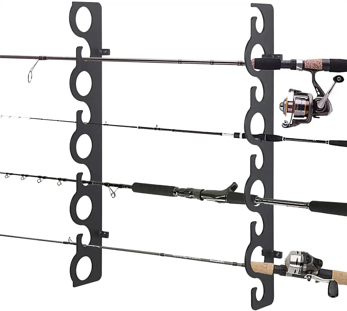 Fishing Pole Holder Wall or Ceiling Mount Rack, Fishing Rod Storage Rack, Holds 9 Rods for Home, Store, Cabin, Garage, Basement
Fishing Pole Holder Wall or Ceiling Mount Rack, Fishing Rod Storage Rack, Holds 9 Rods for Home, Store, Cabin, Garage, Basement