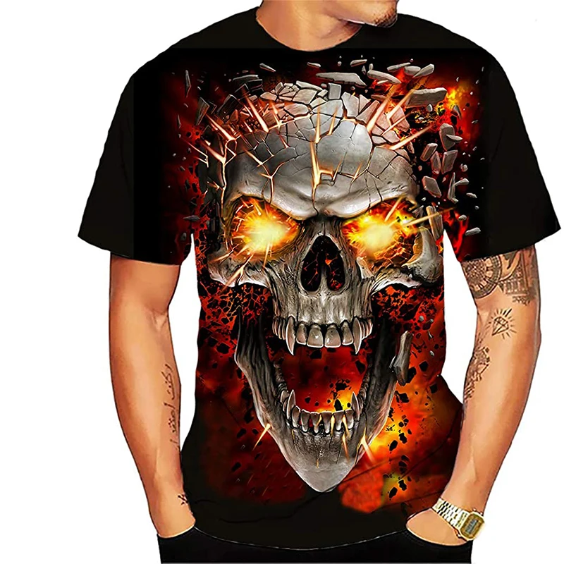 New Men's Skull T-shirt Brand Punk Style Black Skull 3D Tees Male Top Hip Hop Print Skull Punisher Oversize Short-sleeves HOT
New Men's Skull T-shirt Brand Punk Style Black Skull 3D Tees Male Top Hip Hop Print Skull Punisher Oversize Short-sleeves HOT