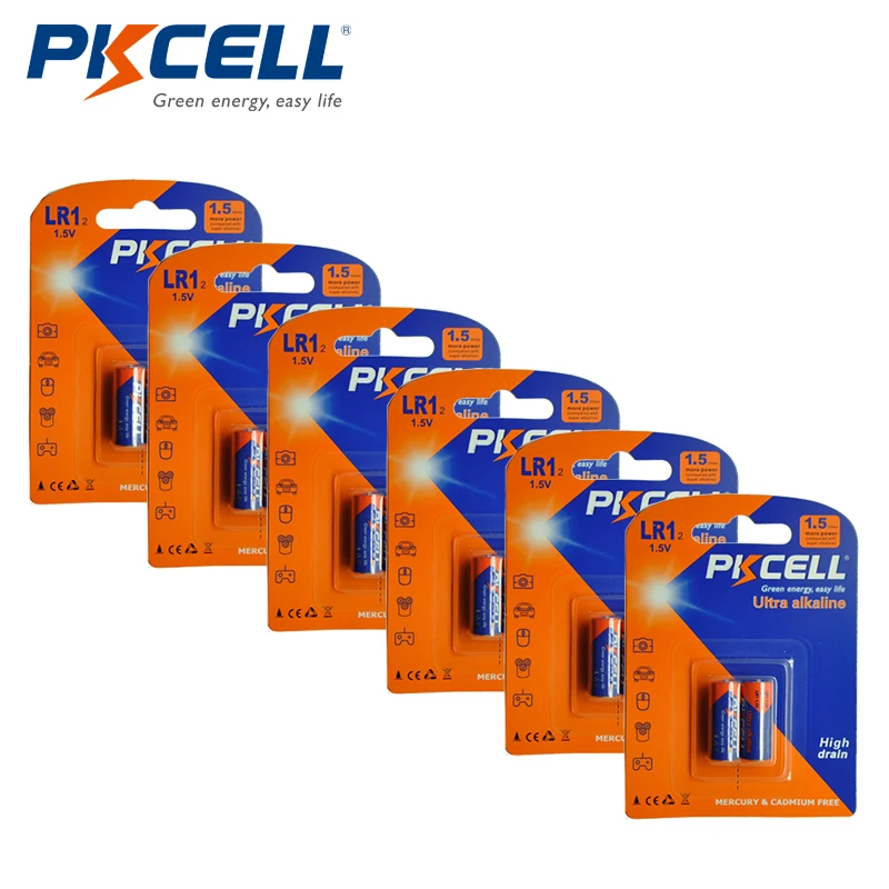 12pcs PKCELL N Size Alkaline Batery 1.5V LR1 E90 MN9100 AM5 UM-5 KN battery For Bluetooth Headsets
12pcs PKCELL N Size Alkaline Batery 1.5V LR1 E90 MN9100 AM5 UM-5 KN battery For Bluetooth Headsets
