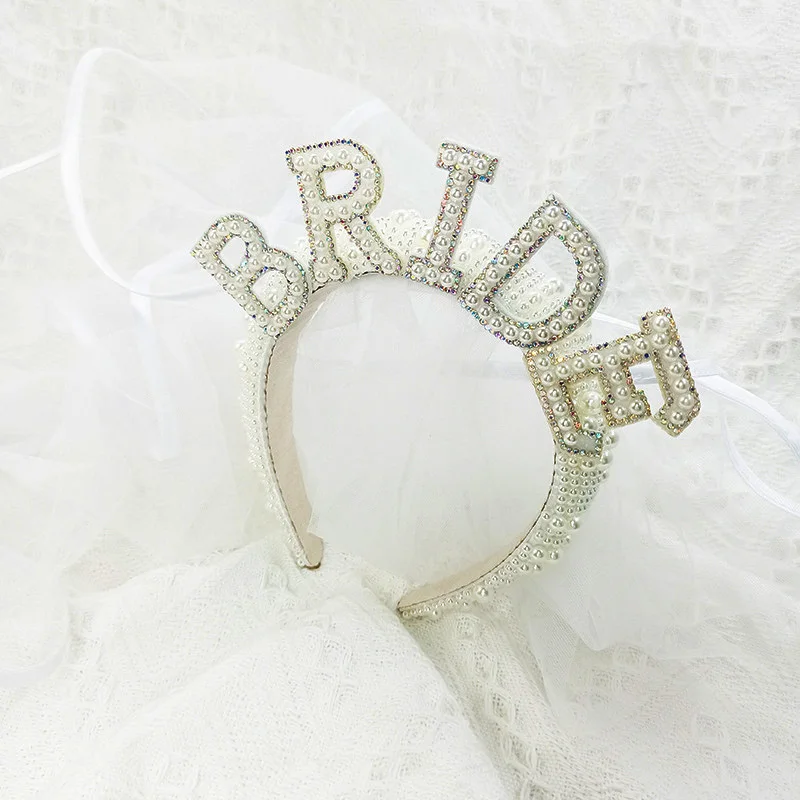 White Bridal Pearl Rhinestone Hairband BRIDE WIFEY Letters Design Mesh Shower Hair Accessories Wedding Supplies Crown
White Bridal Pearl Rhinestone Hairband BRIDE WIFEY Letters Design Mesh Shower Hair Accessories Wedding Supplies Crown