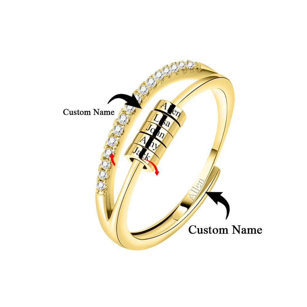 Adjustable Anxiety Ring Custom Name Ring 925 Silver Relieve Fidget Spinner Beads Meditation Ring For Women Customized Jewelry
Adjustable Anxiety Ring Custom Name Ring 925 Silver Relieve Fidget Spinner Beads Meditation Ring For Women Customized Jewelry