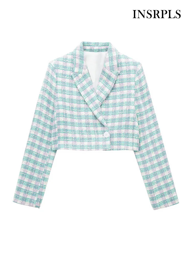 INSRPLS Women Fashion Tweed Cropped Blazer Coat Vintage Long Sleeve Front Button Female Outerwear Chic Tops
INSRPLS Women Fashion Tweed Cropped Blazer Coat Vintage Long Sleeve Front Button Female Outerwear Chic Tops