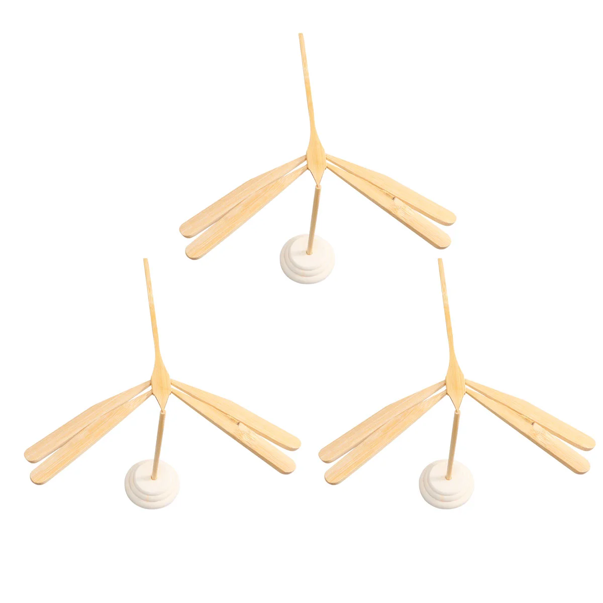 

3 шт., ручная балансировка, Бамбуковая стрекоза, Рукоделие, сделай сам, бамбуковое искусственное украшение ручной работы (с основанием)