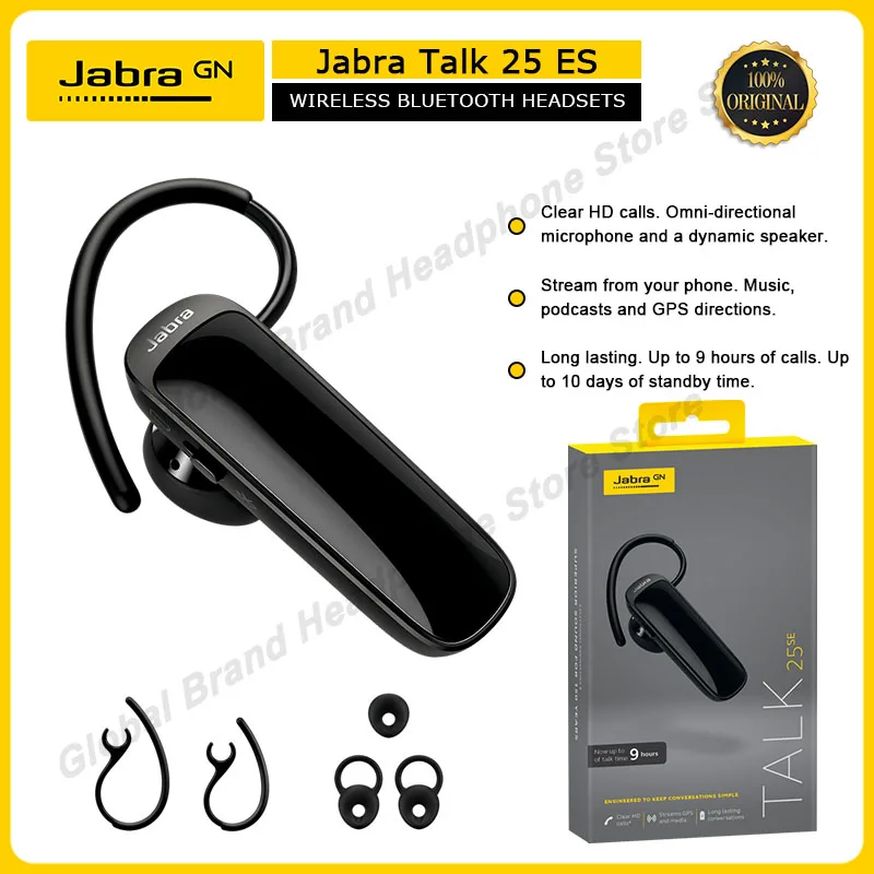 

Оригинальная Беспроводная Bluetooth-гарнитура Jabra Talk 25 SE, Bluetooth-гарнитура с микрофоном и GPS-навигацией, бизнес-гарнитура Talk25SE