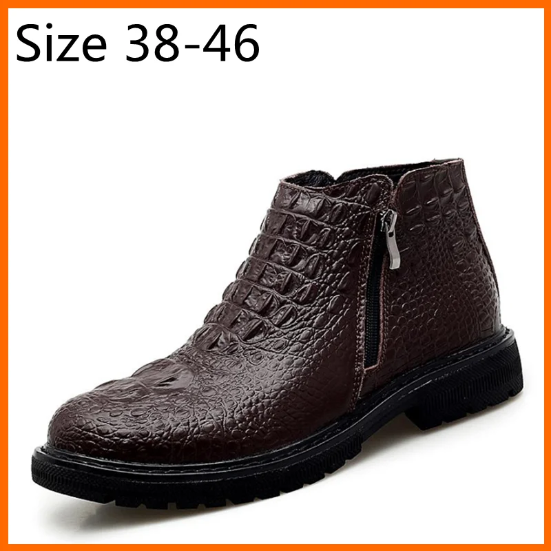 Xiaomi High Quality Leather Business Men Boots Autumn Winter Warm Fur Snow Boots Crocodile Pattern Men's Ankle Boots Size 38-46
Xiaomi High Quality Leather Business Men Boots Autumn Winter Warm Fur Snow Boots Crocodile Pattern Men's Ankle Boots Size 38-46