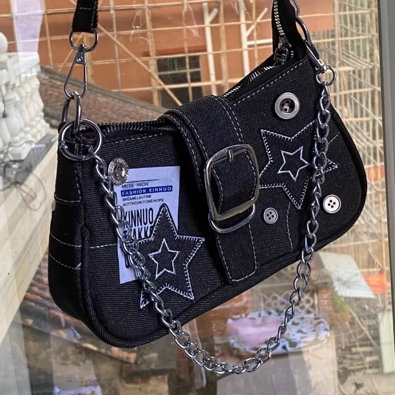 Cowboy Chain Armpit Bag Y2K Retro Korean Casual Ladies Canvas Zipper Purse Fashion Party Cool Large Capacity Ladies Tote Bags
Cowboy Chain Armpit Bag Y2K Retro Korean Casual Ladies Canvas Zipper Purse Fashion Party Cool Large Capacity Ladies Tote Bags