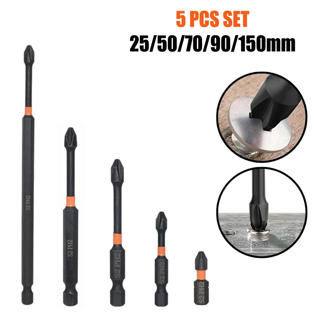 5pcs 25 50 70 90 150mm PH2 Impact Screwdriver Bit 1/4 Inch Hex Shank Anti Slip Magnetic Alloy Steel Cross Screwdriver Bit
5pcs 25 50 70 90 150mm PH2 Impact Screwdriver Bit 1/4 Inch Hex Shank Anti Slip Magnetic Alloy Steel Cross Screwdriver Bit