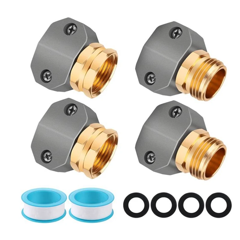 Garden Hose Repair Connector Fittings,Female And Male Hose End Water Hose Connector,For 3/4Inch And 5/8Inch Garden Hose
Garden Hose Repair Connector Fittings,Female And Male Hose End Water Hose Connector,For 3/4Inch And 5/8Inch Garden Hose