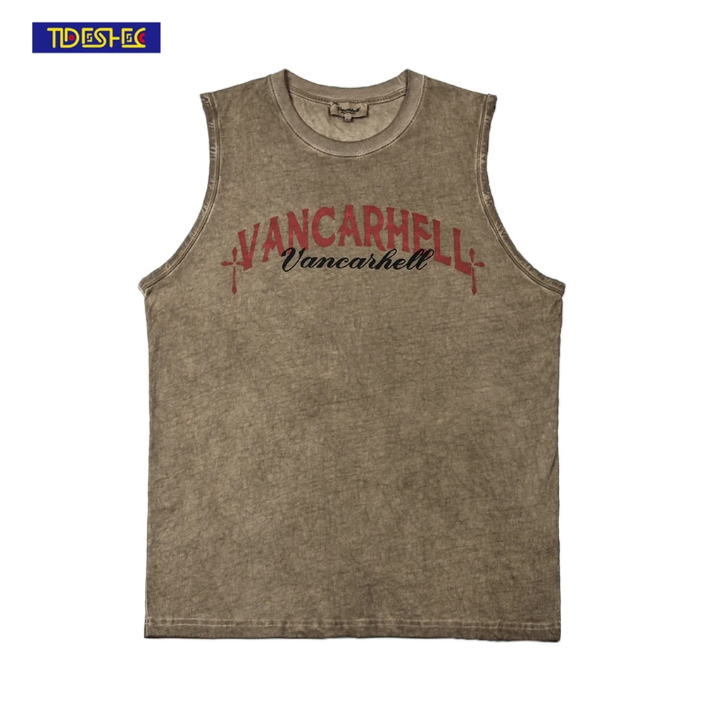 2022 Men's Summer Vest Vintage Washed Letter Print Tank Top Hip Hop Streetwear Sleeveless Vest Plus Size Casual Mens Tank Tops
2022 Men's Summer Vest Vintage Washed Letter Print Tank Top Hip Hop Streetwear Sleeveless Vest Plus Size Casual Mens Tank Tops