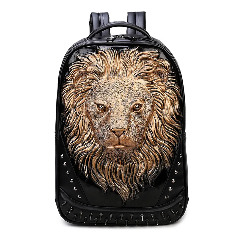 Punk 3D Lion Head Backpack For Men And Women Fashion Chic Rivet Travel Bag High Quality Trend Waterproof Novelty Computer Bag
Punk 3D Lion Head Backpack For Men And Women Fashion Chic Rivet Travel Bag High Quality Trend Waterproof Novelty Computer Bag