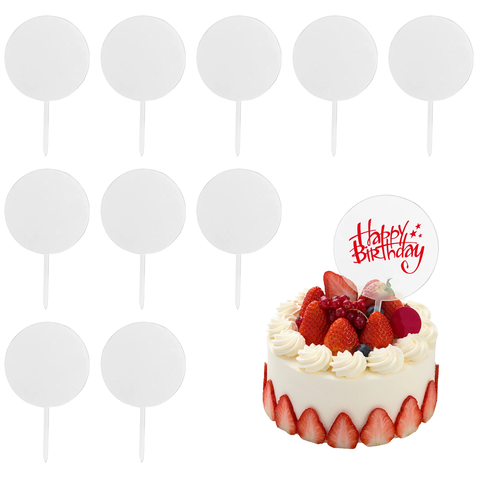 10pcs Party Decoration Cake Topper Happy Birthday Clear Acrylic Round Durable Christmas Festival DIY Blank Wedding Anniversary
10pcs Party Decoration Cake Topper Happy Birthday Clear Acrylic Round Durable Christmas Festival DIY Blank Wedding Anniversary