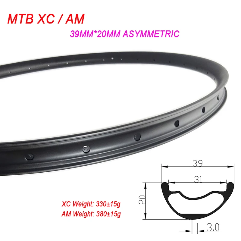 29" Asymmetric MTB XC AM TR Bicycle Tubeless Carbon Rim 39x20 31mm Inner 29ER Mountain Bike Wheel 24-36H UD 3k 12k Matte Glossy
29" Asymmetric MTB XC AM TR Bicycle Tubeless Carbon Rim 39x20 31mm Inner 29ER Mountain Bike Wheel 24-36H UD 3k 12k Matte Glossy