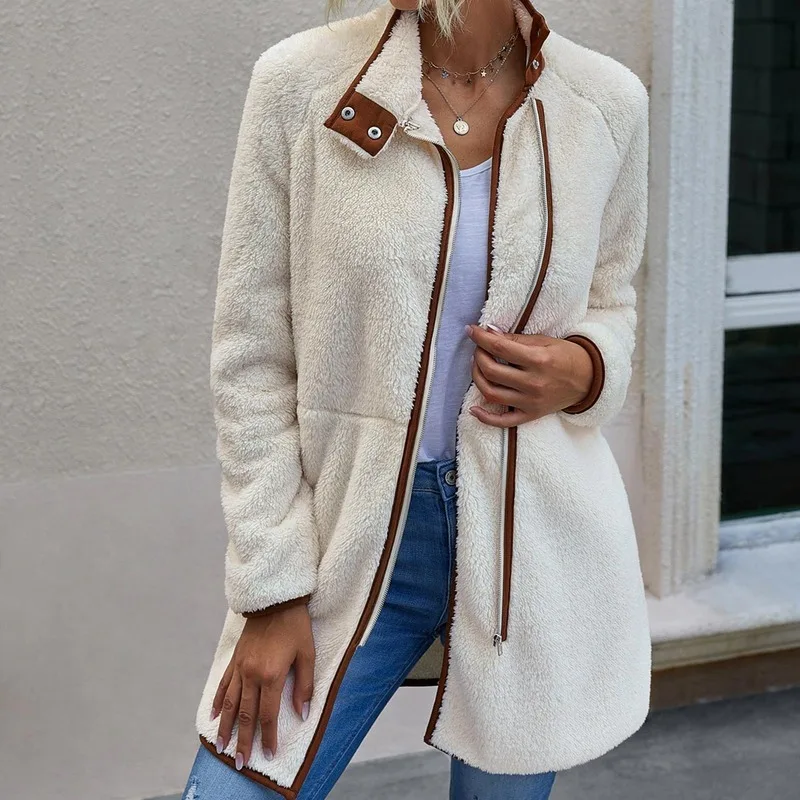 Winter 2022 Fashion Ladies Long Sleeve Pocket Zipper Coat Warm Winter Mid-length Coat Loose Solid Color Casual Jacket
Winter 2022 Fashion Ladies Long Sleeve Pocket Zipper Coat Warm Winter Mid-length Coat Loose Solid Color Casual Jacket