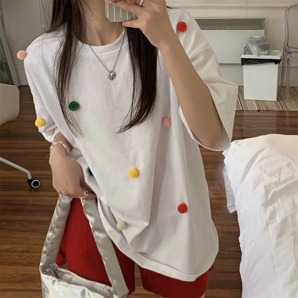 HziriP White T-Shirts Short Sleeves New All Match 2022 Summer Stylish Casual Sweet Cotton Hot Loose OL High Street Chic Tees
HziriP White T-Shirts Short Sleeves New All Match 2022 Summer Stylish Casual Sweet Cotton Hot Loose OL High Street Chic Tees