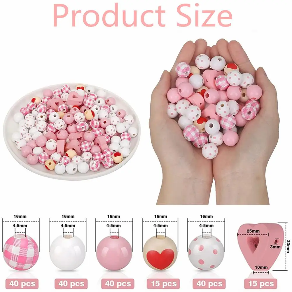 2023 190pcs Heart Shaped Wooden Beads Round Colorful Beads Kit Handmade Home Decoration For Valentine Day
2023 190pcs Heart Shaped Wooden Beads Round Colorful Beads Kit Handmade Home Decoration For Valentine Day