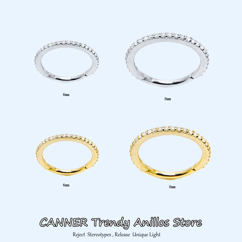 

CANNER 1pc Body Jewelry Real 925 Silver Three-ball Piercing Cartilage Earrings Personality Small 6mm/8mm/ Hoops Femme Nose Ring