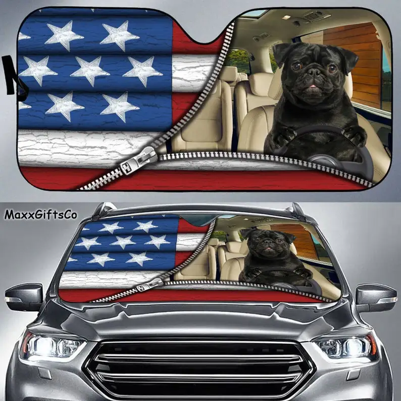 Black Pug Car Sun Shade, Dog Windshield, Dog Sunshade, Dog Car Accessories, Car Decoration, Gift For Dad, Mom
Black Pug Car Sun Shade, Dog Windshield, Dog Sunshade, Dog Car Accessories, Car Decoration, Gift For Dad, Mom