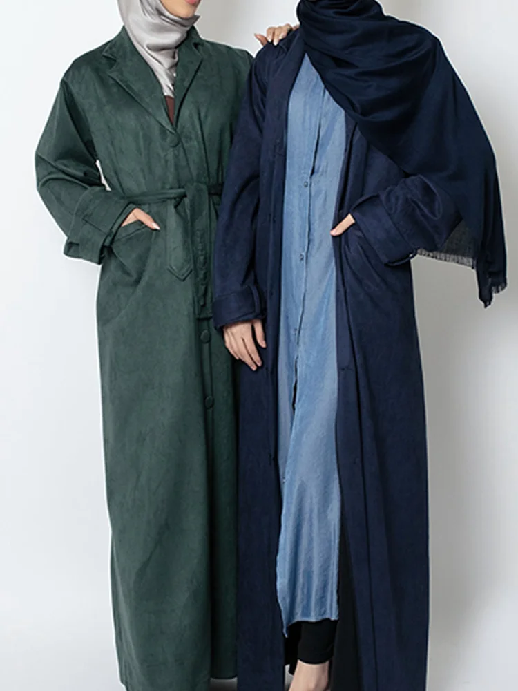 Abaya Coat for Women 2 Piece Open Cardigan Muslim Turkey Set with Lapel Collar Kimono Hijab Suede Abaya Outerwear
Abaya Coat for Women 2 Piece Open Cardigan Muslim Turkey Set with Lapel Collar Kimono Hijab Suede Abaya Outerwear