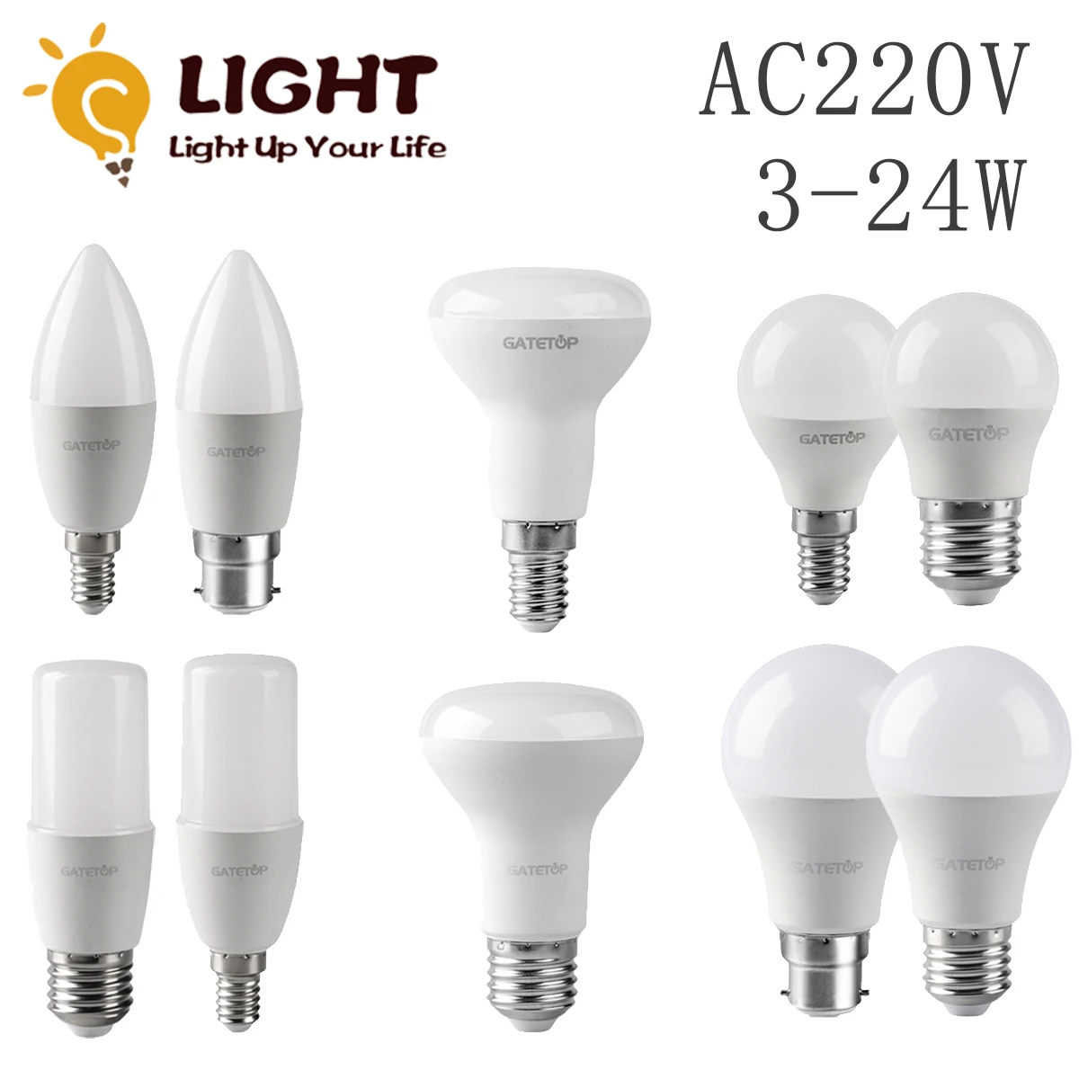 

LED Energy Saving Bulb AC220V E14 E27 B22 3w-24w 3000K 4000K 6000K Lamp With Ce Rohs For Home Office Interior Decoration