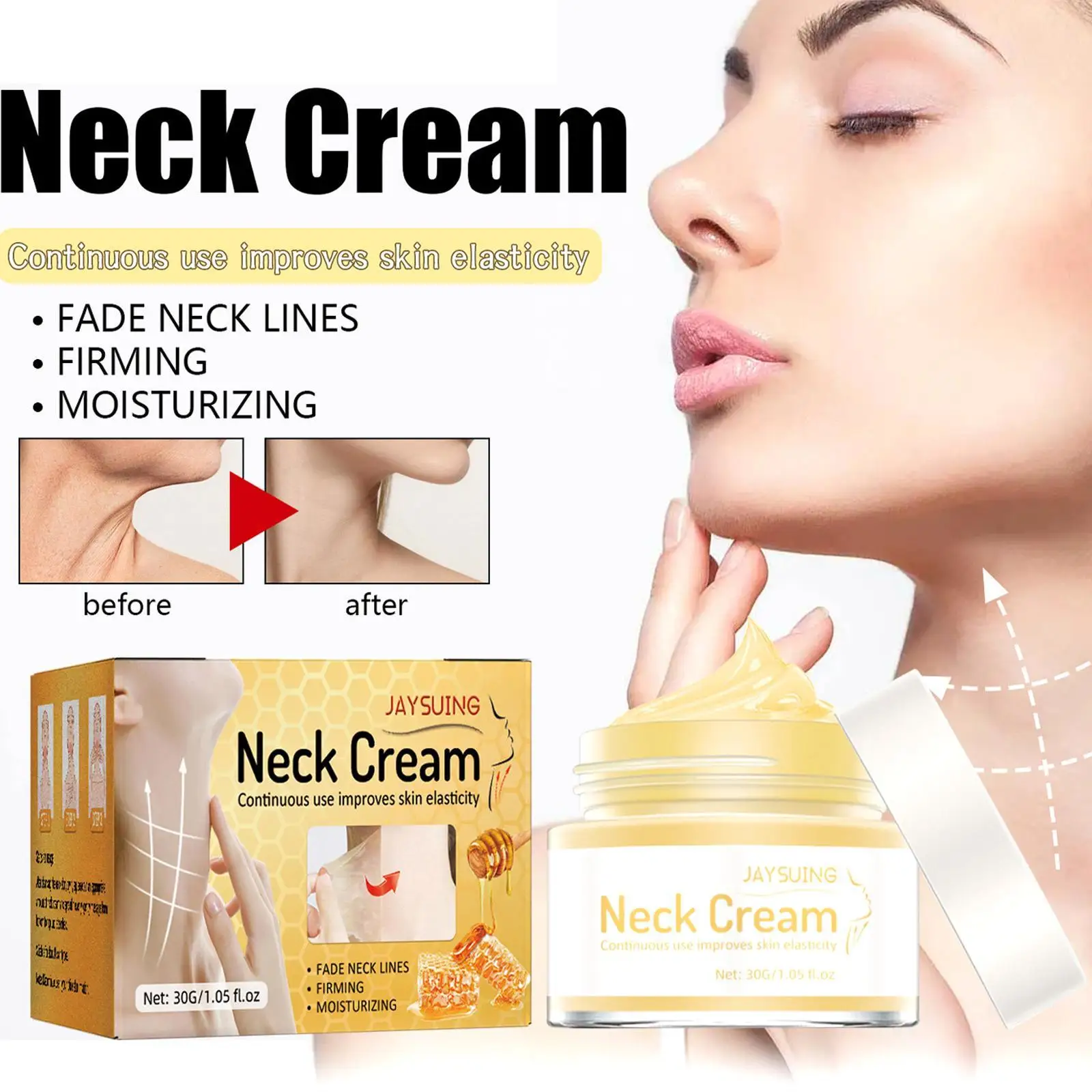 Tearable Neck Firming Wrinkle Removal Cream Skin Whitening Tightening Moisturizing Fade Neck Lines Skin Care Beauty Products
Tearable Neck Firming Wrinkle Removal Cream Skin Whitening Tightening Moisturizing Fade Neck Lines Skin Care Beauty Products