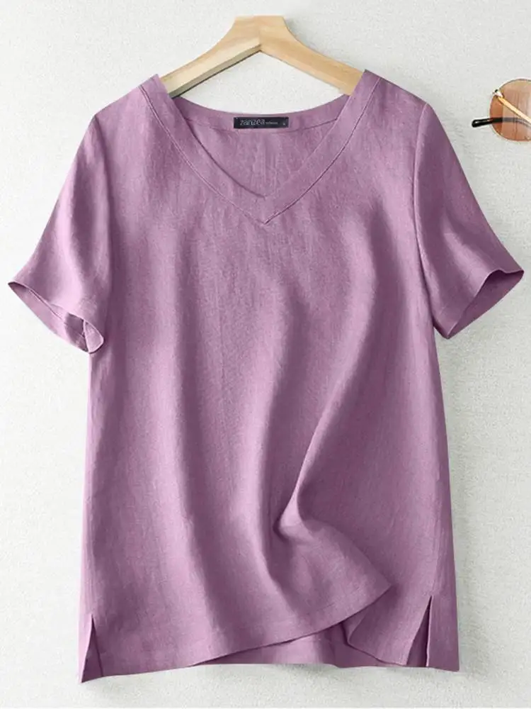 2023 ZANZEA Summer V Neck Short Sleeve Blouse Women Casual Tunic Tops Solid Work Shirt Female Elegant Party Blusas Chemise
2023 ZANZEA Summer V Neck Short Sleeve Blouse Women Casual Tunic Tops Solid Work Shirt Female Elegant Party Blusas Chemise
