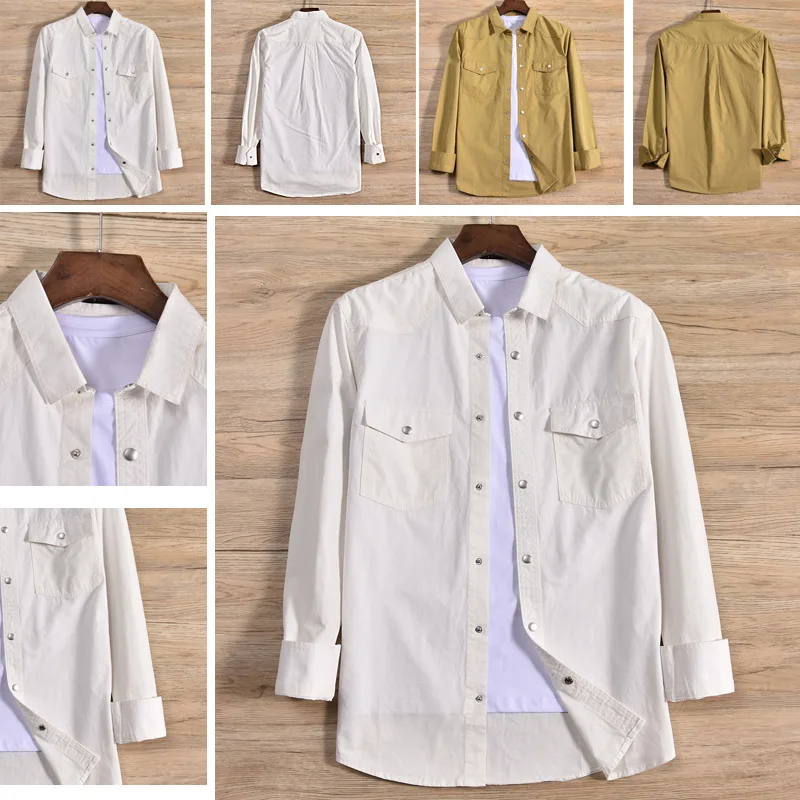 Spring Autumn Men's Long-sleeved Shirts Korean Fashion Casual Solid Color Men Shirt Jacket Harajuku High Quality Cotton Camisa
Spring Autumn Men's Long-sleeved Shirts Korean Fashion Casual Solid Color Men Shirt Jacket Harajuku High Quality Cotton Camisa