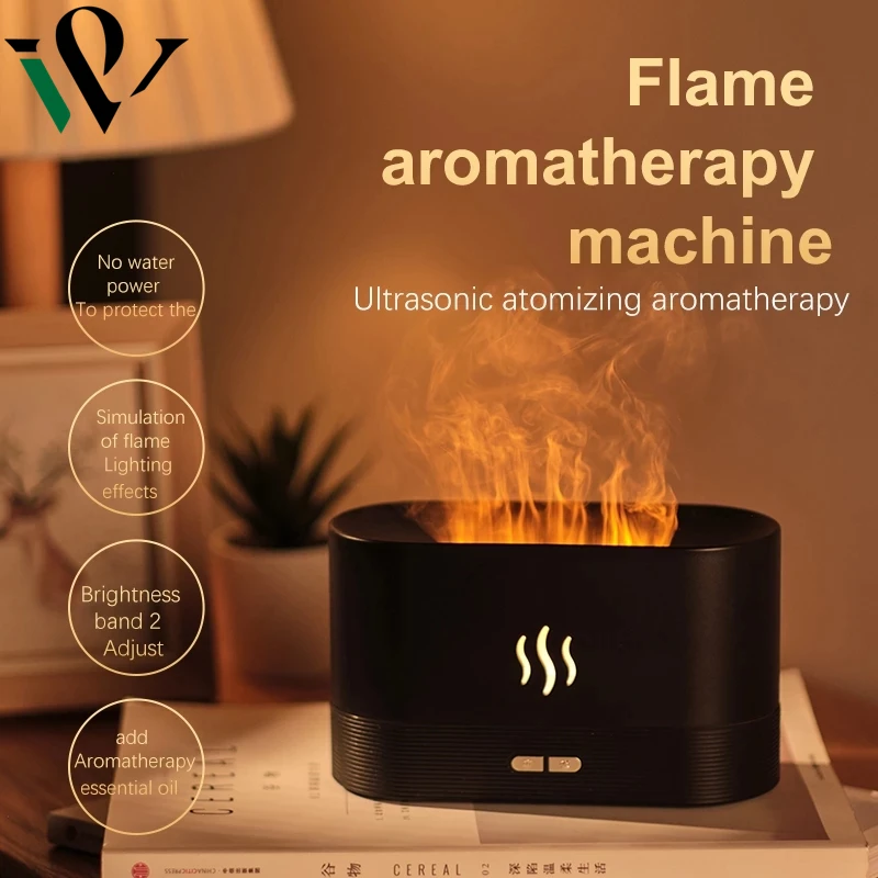 

200ml Flame Air Humidifier Essential Oil Diffuser Aroma Ultrasonic Mist Maker Aromatherapy Humidifiers Diffusers Fragrance Home