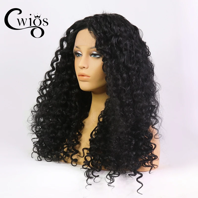 Cwigs High Temperature Fiber Soft Kinky Curly Wig Synthetic Lace Front Wig Glueless Black Deep Wave Frontal Wigs For Daily Women
Cwigs High Temperature Fiber Soft Kinky Curly Wig Synthetic Lace Front Wig Glueless Black Deep Wave Frontal Wigs For Daily Women