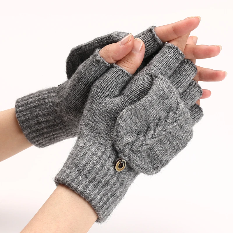 Knitted Wool Solid Gloves Winter Women Half-finger Gloves Flip-top Gloves Keep Warm Gloves Comfortable Soft Thickened Mittens
Knitted Wool Solid Gloves Winter Women Half-finger Gloves Flip-top Gloves Keep Warm Gloves Comfortable Soft Thickened Mittens