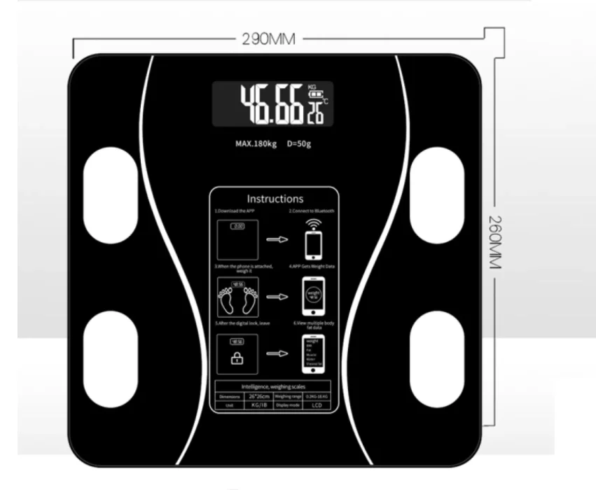 Intelligent Body Fat BMI Scale Digital Weight Scale Household Body Composition Analyzer with Smart Phone App smart smart smart
Intelligent Body Fat BMI Scale Digital Weight Scale Household Body Composition Analyzer with Smart Phone App smart smart smart