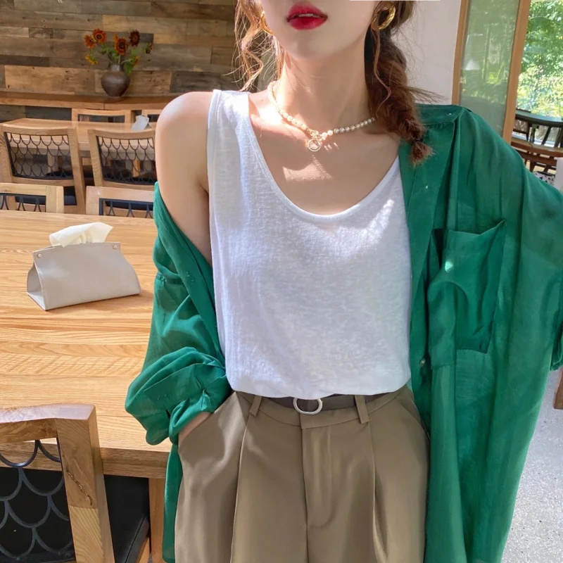 3906Official Figure Bamboo Cotton Small Sling Vest Female Inner Wear Outer Wear Fashionable Stylish Trendy Short SleeveTT-shirtV
3906Official Figure Bamboo Cotton Small Sling Vest Female Inner Wear Outer Wear Fashionable Stylish Trendy Short SleeveTT-shirtV