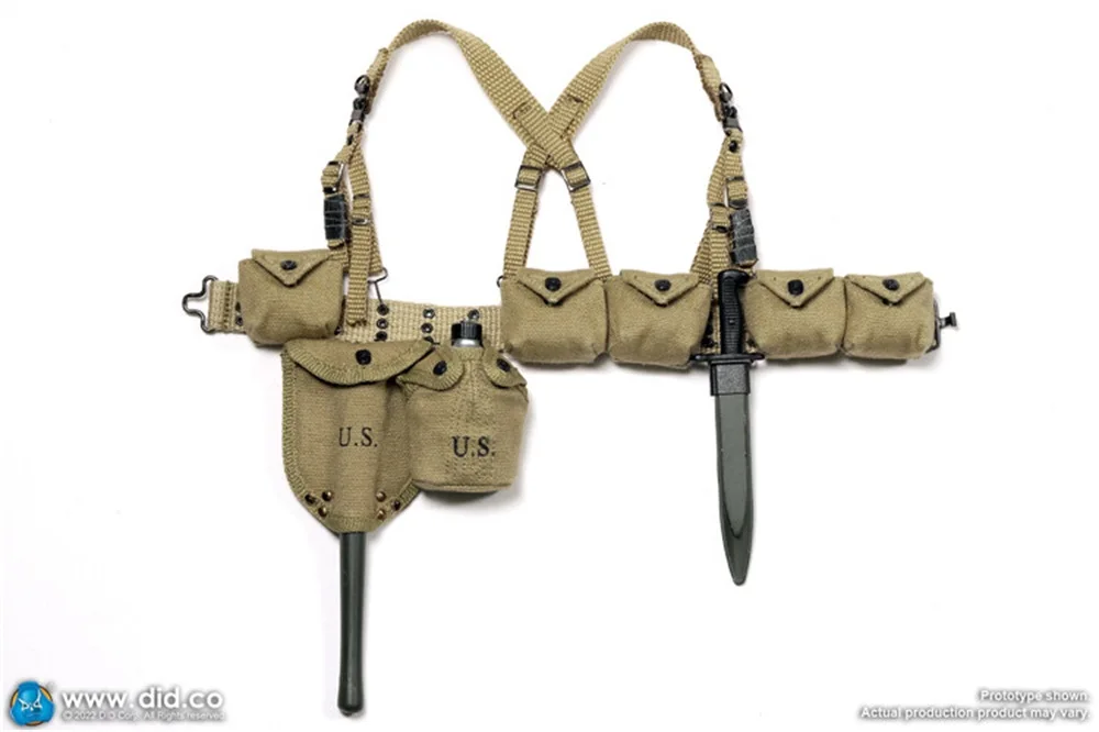 

1/6 DID A80161 WWII Series US 101st Army Division Ryan 2.0 Battle War Waist Duty Belt Shovel Bags Pouch Set Fit 12" Figure Doll