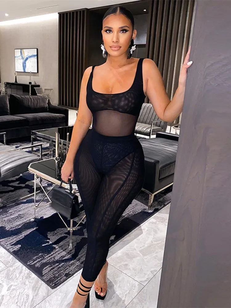 WJFZQM Sexy Low Neck Sleeveless Bodysuits+ High Waist Sheath Pants Clubwear Suits Mesh Patchwork See Through Two Piece Set Women
WJFZQM Sexy Low Neck Sleeveless Bodysuits+ High Waist Sheath Pants Clubwear Suits Mesh Patchwork See Through Two Piece Set Women