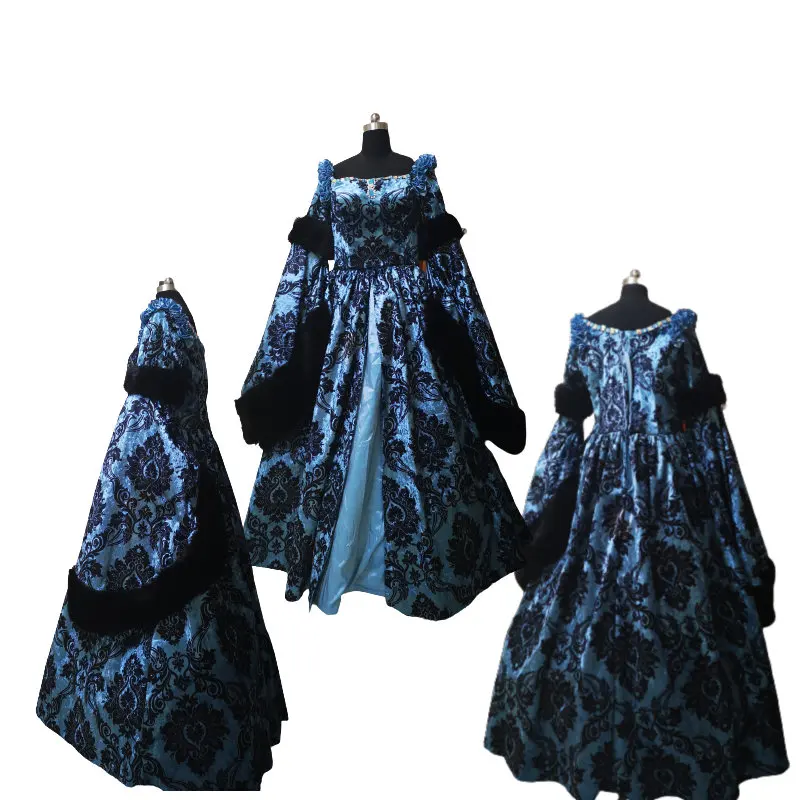 Blue victorian Halloween Cosplay dress Colonial Georgian Renaissance Gothic Historical dress D-812
Blue victorian Halloween Cosplay dress Colonial Georgian Renaissance Gothic Historical dress D-812