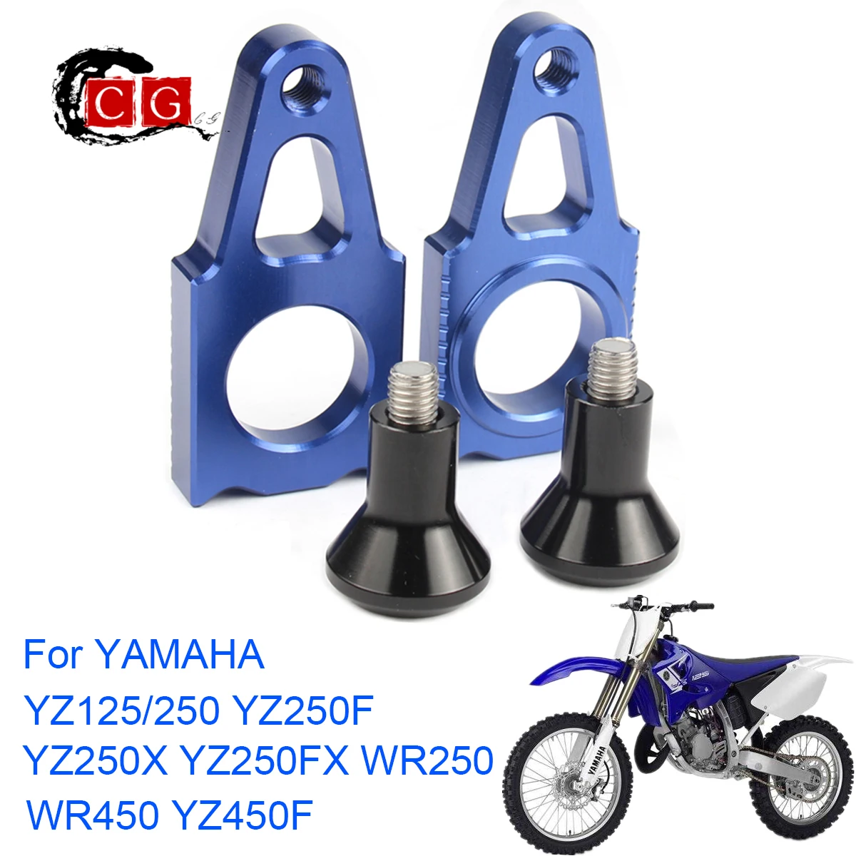 CNC Rear Axle Blocks Chain Adjuster With Spool Slider Bolts Device For YAMAHA YZ125/250 YZ250F YZ450F YZ250X YZ250FX WR250 WR450
CNC Rear Axle Blocks Chain Adjuster With Spool Slider Bolts Device For YAMAHA YZ125/250 YZ250F YZ450F YZ250X YZ250FX WR250 WR450