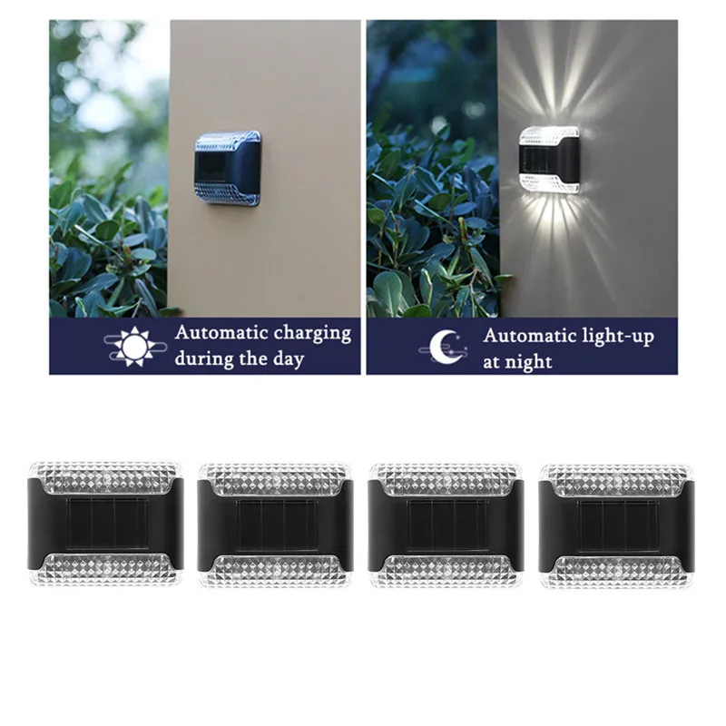 Solar IP65 Waterproof Luminous Fence Lightings Garden Decor Solar Streetlights 4Pcs Up And Down LED Courtyard Wall Lamps Outdoor
Solar IP65 Waterproof Luminous Fence Lightings Garden Decor Solar Streetlights 4Pcs Up And Down LED Courtyard Wall Lamps Outdoor