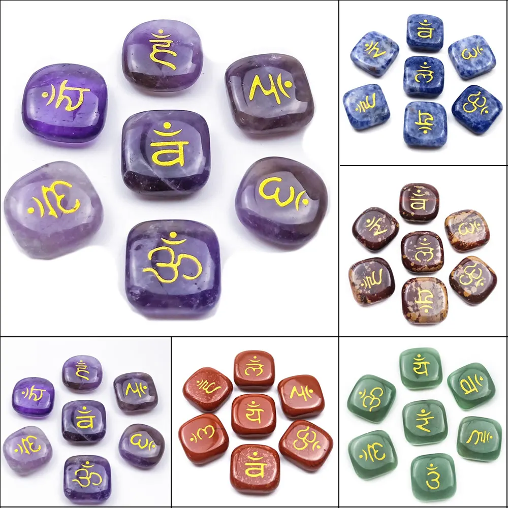 SEVEN CHAKRAS Natural Green Aventurine Amethyst Redstone Chakra Symbol Mysterious Stone Jewelry Yoga Energy Divination Stone
SEVEN CHAKRAS Natural Green Aventurine Amethyst Redstone Chakra Symbol Mysterious Stone Jewelry Yoga Energy Divination Stone