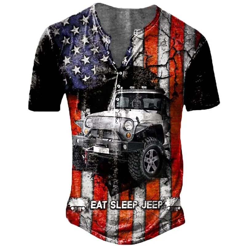 Cotton Men's V-Neck T-Shirt American Flag Print Summer Loose Button Short Sleeve Top Oversized T-Shirt Men's Clothing EU Size
Cotton Men's V-Neck T-Shirt American Flag Print Summer Loose Button Short Sleeve Top Oversized T-Shirt Men's Clothing EU Size