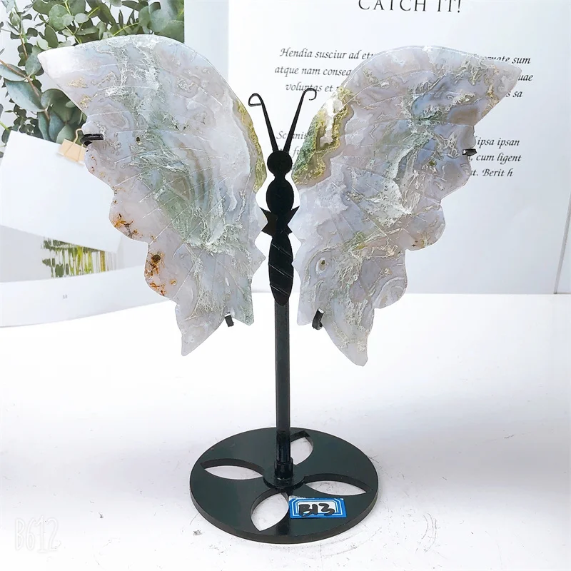 Natural Moss Agate Butterfly Wings Carving Sculpture Quartz Healing Energy Gemstone Crafts For Home Decoration 1pair
Natural Moss Agate Butterfly Wings Carving Sculpture Quartz Healing Energy Gemstone Crafts For Home Decoration 1pair