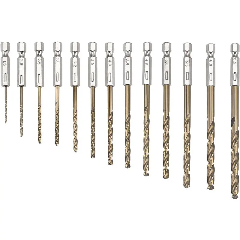 Набор сверл из быстрорежущей стали с шестигранным хвостовиком, 13 шт., 1,5-6,5 мм, диаметр сверления 1/4 дюйма, быстрая замена, титановое покрытие, ...
Набор сверл из быстрорежущей стали с шестигранным хвостовиком, 13 шт., 1,5-6,5 мм, диаметр сверления 1/4 дюйма, быстрая замена, титановое покрытие, ...