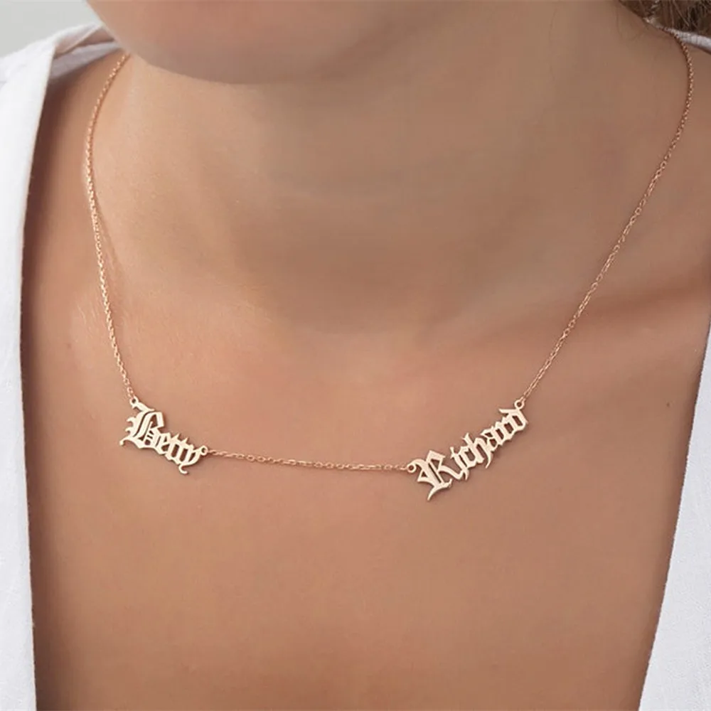 Old English Two Name Necklace Personalized Multiple Names Pendant Necklaces For Women Jewelry Custom Gold Choker Bridesmaid Gift
Old English Two Name Necklace Personalized Multiple Names Pendant Necklaces For Women Jewelry Custom Gold Choker Bridesmaid Gift