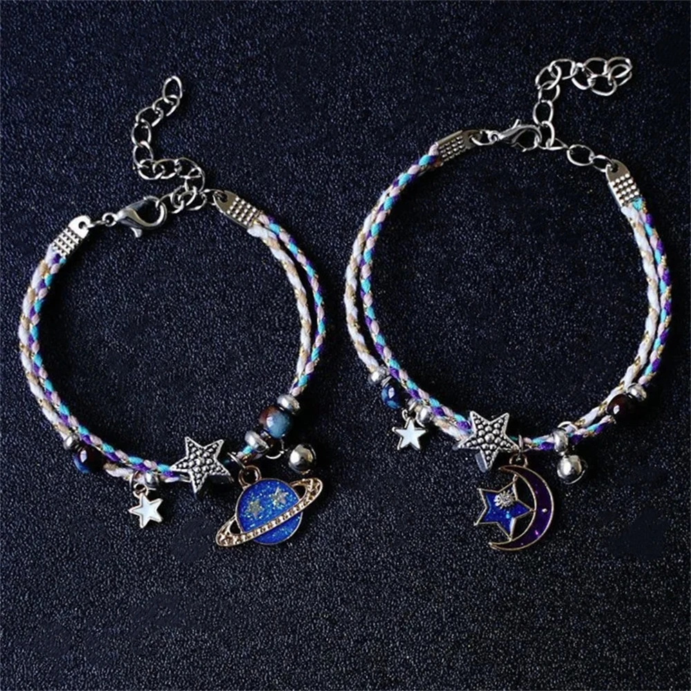1/2pcs Boho Fashion Moon Star Couple Bracelets For Women Handmade Braided Adjustable Rope Beads Pendant Charm Bracelet Jewelry
1/2pcs Boho Fashion Moon Star Couple Bracelets For Women Handmade Braided Adjustable Rope Beads Pendant Charm Bracelet Jewelry