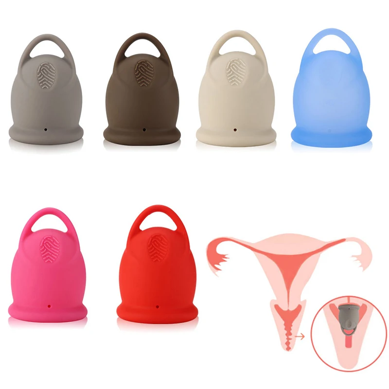 

1PC Portable Menstrual Cup Medical Silicone Leak-proof Lady Women Menstrual Period Cup Feminine Hygiene Product 2 Sizes